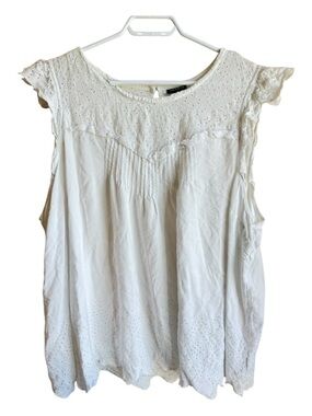 Torrid White Eyelet Lace Blouse Boho Peasant Top Plus Size Flowy Babydoll